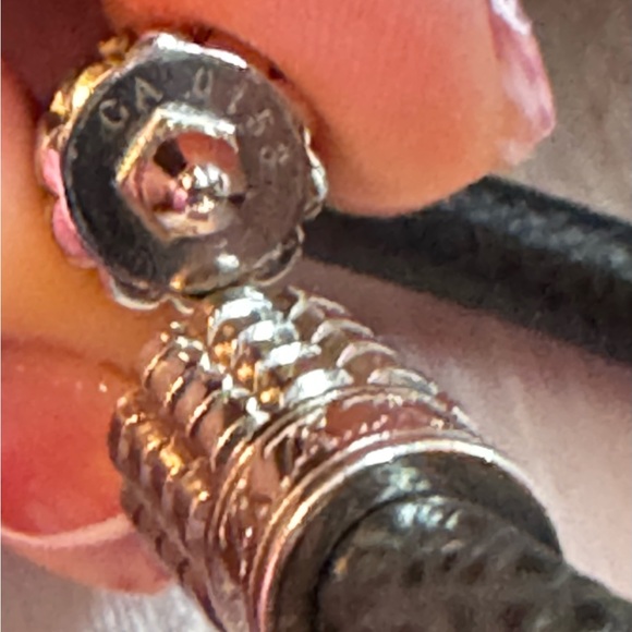 Louvitton leather Bracelet with Silver Accents - Picture 2 of 4